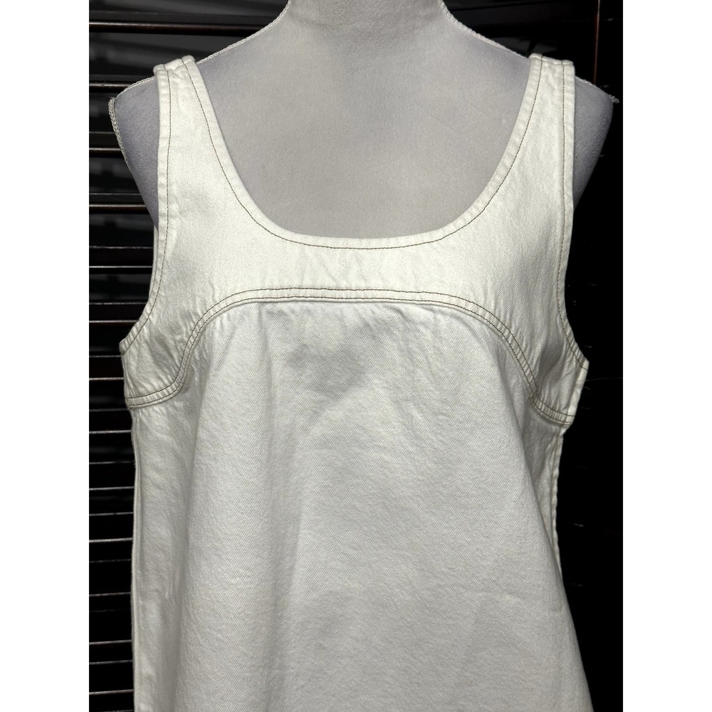 Frame Micro Flame Denim White Mini Dress - Picture 3 of 9